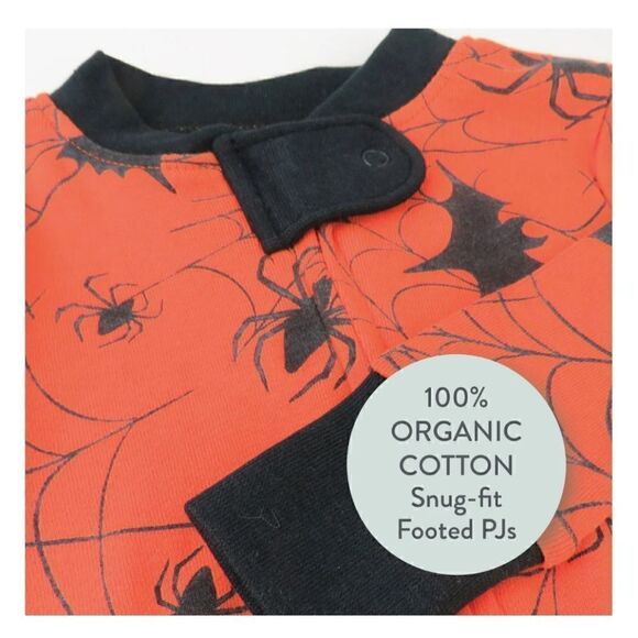 Lot of two Halloween Honest Organic Cotton Footed Pajamas - Picture 6 of 15